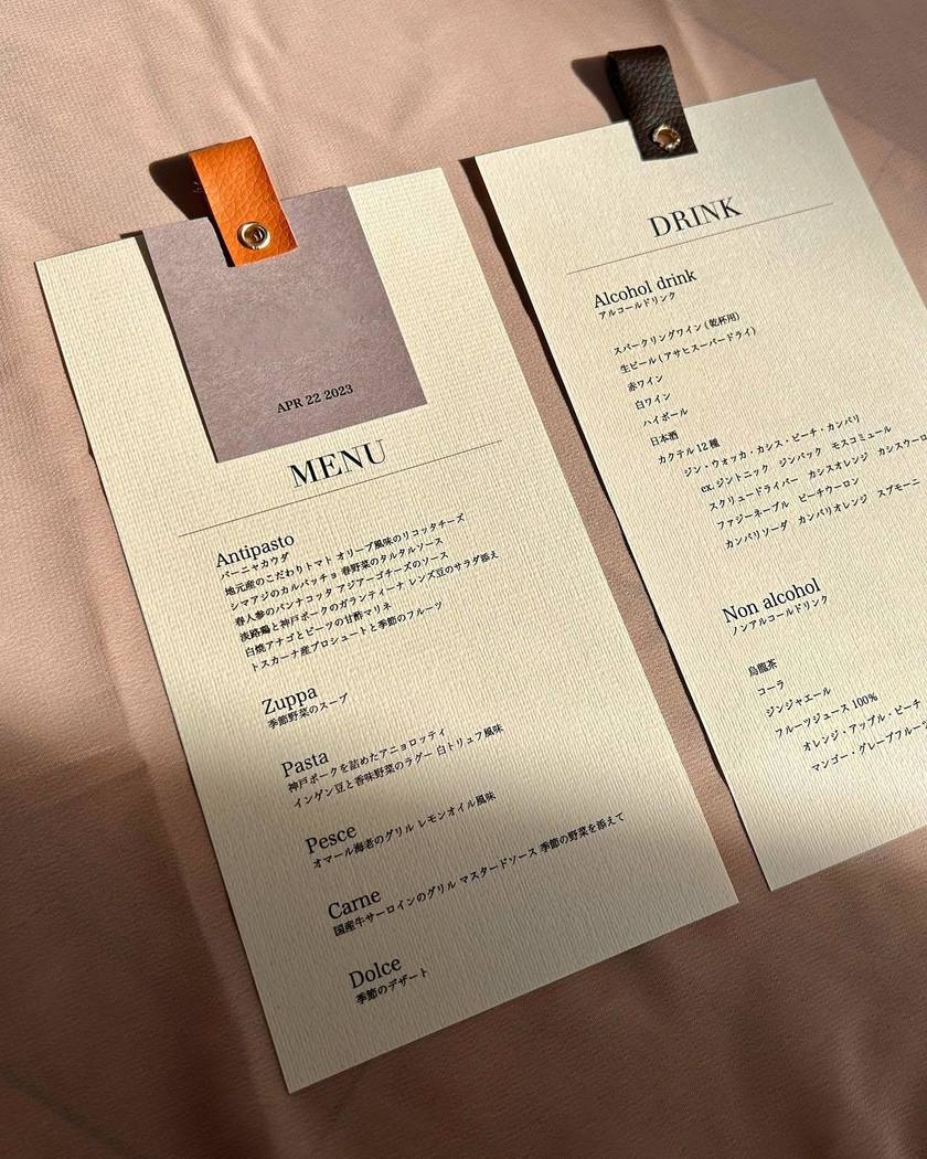 どんなのがいい？🥂先輩花嫁さんの【手作りメニュー表】可愛いデザイン9選にて紹介している画像