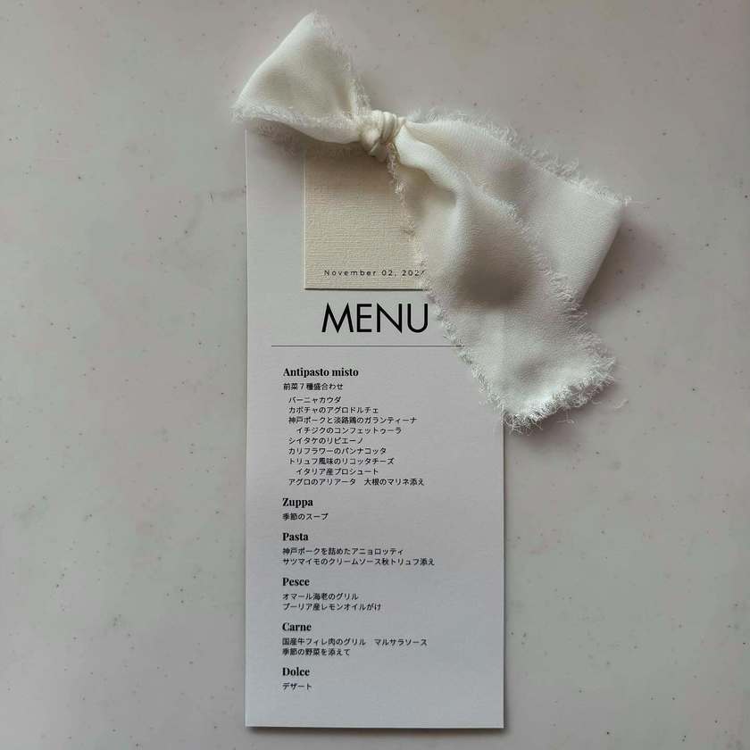 どんなのがいい？🥂先輩花嫁さんの【手作りメニュー表】可愛いデザイン9選にて紹介している画像