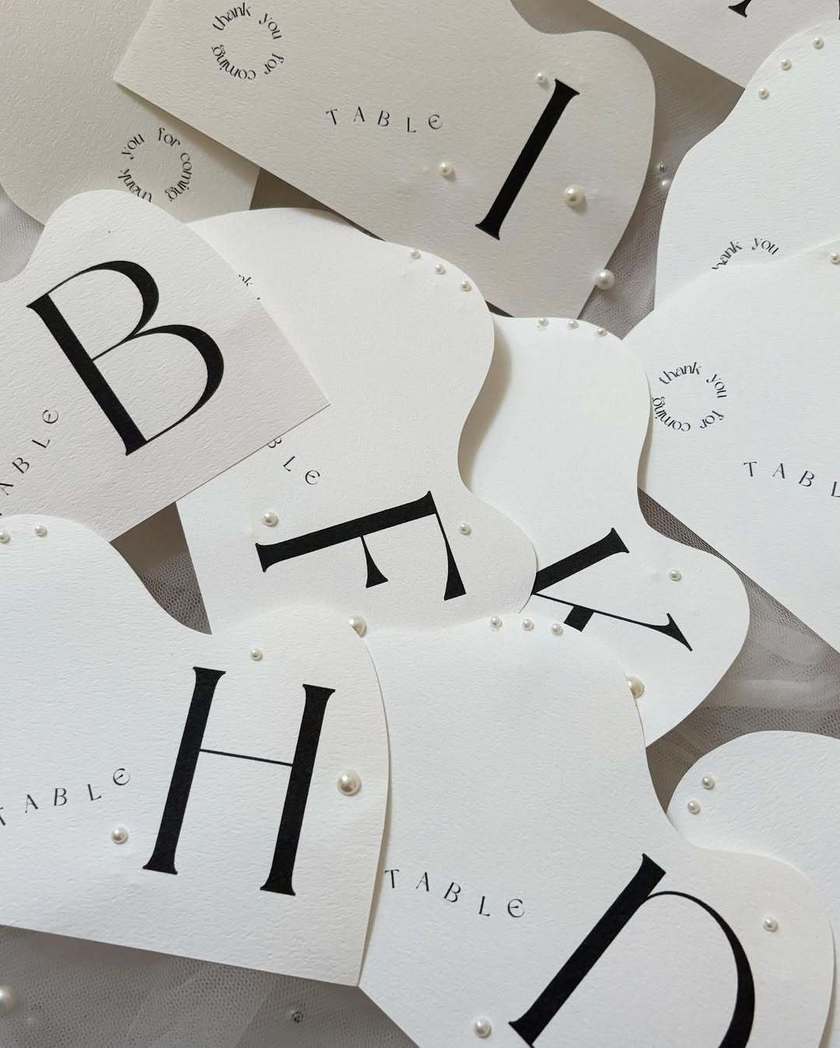 可愛いから真似したい♡先輩花嫁さん作・パール付きペーパーアイテムデザイン特集にて紹介している画像