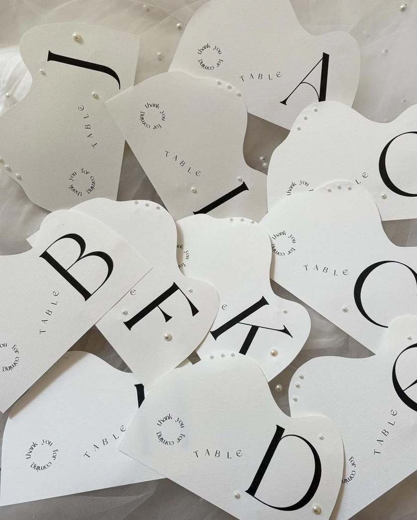 可愛いから真似したい♡先輩花嫁さん作・パール付きペーパーアイテムデザイン特集にて紹介している画像