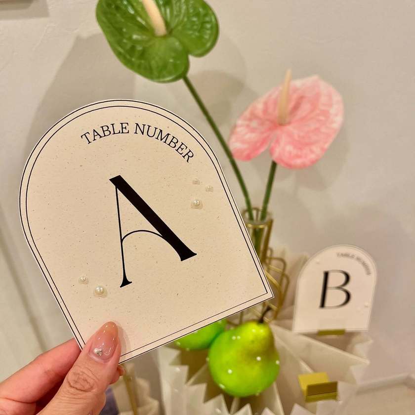 可愛いから真似したい♡先輩花嫁さん作・パール付きペーパーアイテムデザイン特集にて紹介している画像