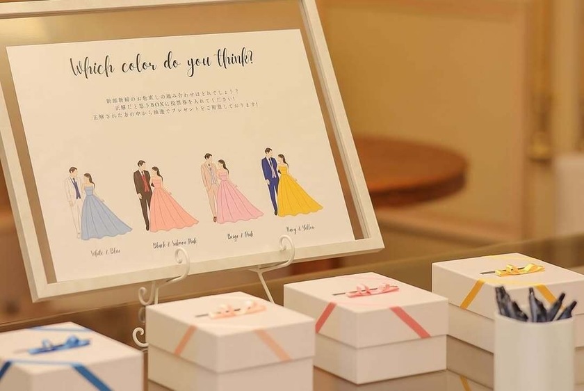 ドレス色当てクイズが進化！ドレスだけじゃなくてタキシードもクイズにするのがおすすめです👗👔にて紹介している画像