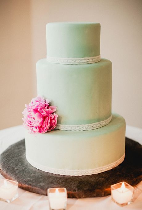 Collecting Adorable Wedding Cakes in Mint and Pink Color Combinations ♡にて紹介している画像