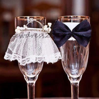 Dressing Up Champagne Glasses for Toasts: A Special Feature of Glass Dress Ideas ♩にて紹介している画像