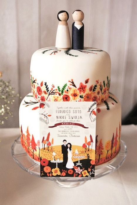 Stylish Wedding Cake with Paint Art: Original Designs Just as You Imagined!にて紹介している画像