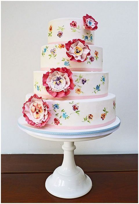 Stylish Wedding Cake with Paint Art: Original Designs Just as You Imagined!にて紹介している画像