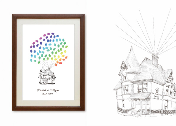 しるしあう、ひとつのしるし＊ゲストみんなで作る『Marca』の指紋ウェルカムボードが可愛い♡にて紹介している画像