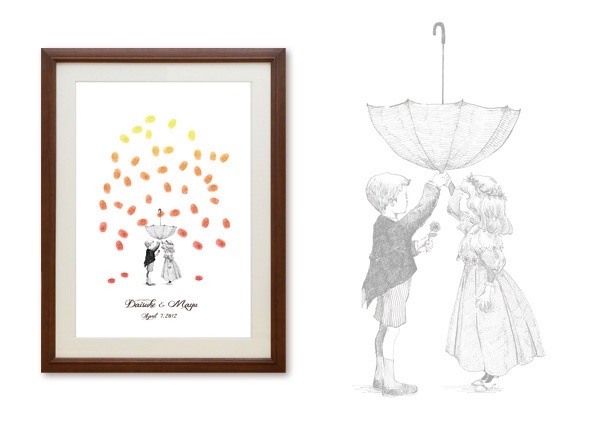 しるしあう、ひとつのしるし＊ゲストみんなで作る『Marca』の指紋ウェルカムボードが可愛い♡にて紹介している画像