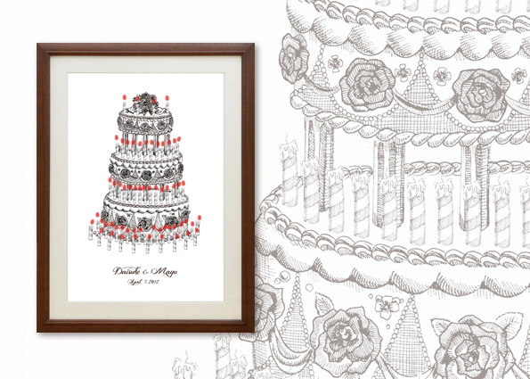 しるしあう、ひとつのしるし＊ゲストみんなで作る『Marca』の指紋ウェルカムボードが可愛い♡にて紹介している画像