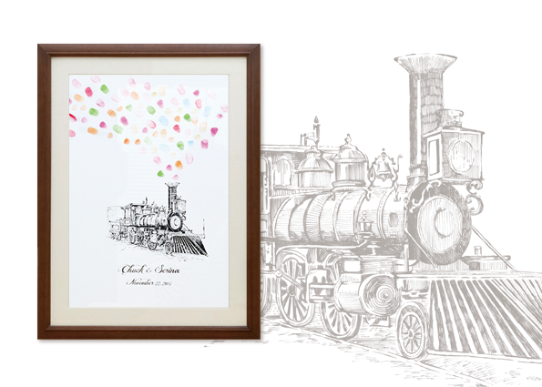 しるしあう、ひとつのしるし＊ゲストみんなで作る『Marca』の指紋ウェルカムボードが可愛い♡にて紹介している画像