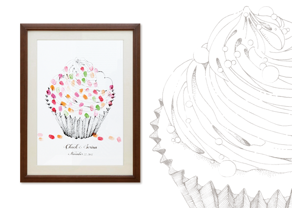 しるしあう、ひとつのしるし＊ゲストみんなで作る『Marca』の指紋ウェルカムボードが可愛い♡にて紹介している画像