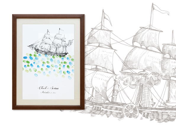 しるしあう、ひとつのしるし＊ゲストみんなで作る『Marca』の指紋ウェルカムボードが可愛い♡にて紹介している画像