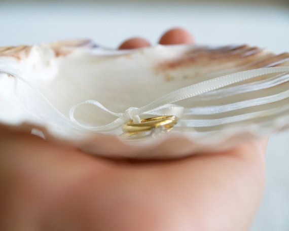 Mermaid-Inspired Shell Ring Pillows for a Dreamy Beach Wedding ♥にて紹介している画像