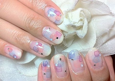 Ethereal and Beautiful: Perfect 'Rainbow Bubble Nail' for Brides, Adorably Cute! ♡にて紹介している画像