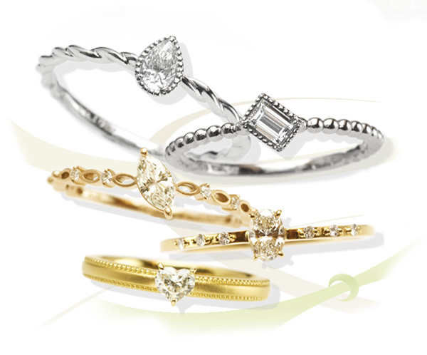 "Focus on Wedding Rings: The Charming Engagement and Wedding Rings by Bridal Brand 'Hina' Are Simply Gorgeous!"にて紹介している画像