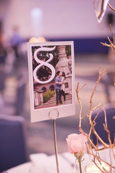 Sharing Nostalgia with Guests: A Collection of Table Number Designs Created with Memory Photos and Numbers♡にて紹介している画像