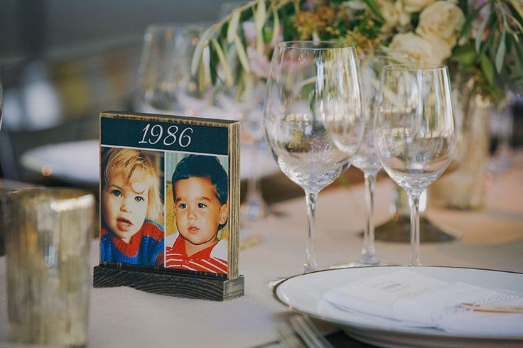 Sharing Nostalgia with Guests: A Collection of Table Number Designs Created with Memory Photos and Numbers♡にて紹介している画像