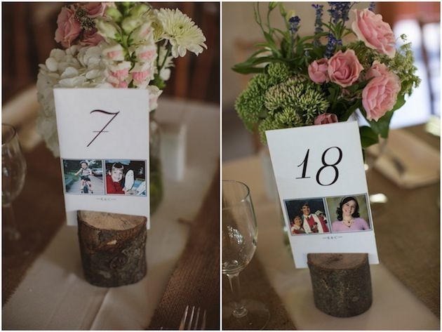 Sharing Nostalgia with Guests: A Collection of Table Number Designs Created with Memory Photos and Numbers♡にて紹介している画像