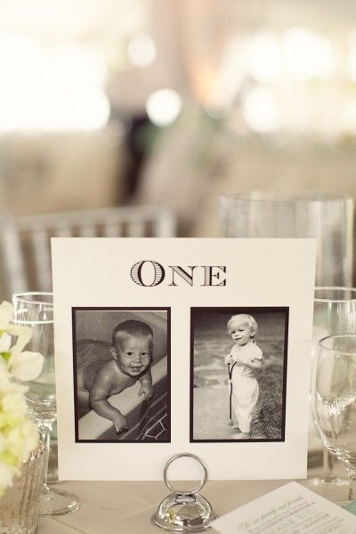 Sharing Nostalgia with Guests: A Collection of Table Number Designs Created with Memory Photos and Numbers♡にて紹介している画像