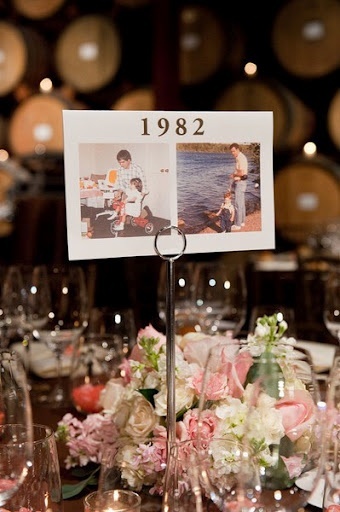 Sharing Nostalgia with Guests: A Collection of Table Number Designs Created with Memory Photos and Numbers♡にて紹介している画像