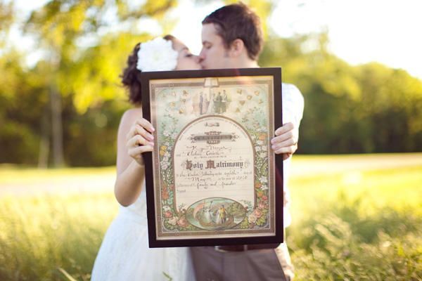 "Let's Cherish the Years Together" - A Heartwarming Wedding Certificate Made with a Stump ♡*にて紹介している画像