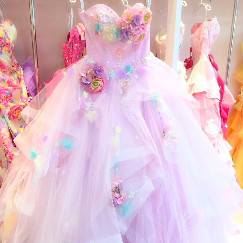 ユニベア　THE HANY WEDDINGコラボ　ウェディングドレスコスチューム 虹色のグラデーションがカラフル可愛い！「THE HANY」と共同開発