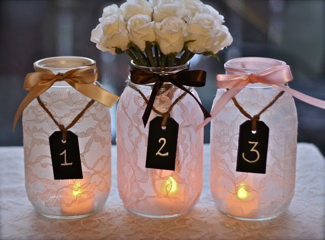 Cute Wedding Ideas Using Mason Jars Available at 100 Yen Shops ♡にて紹介している画像