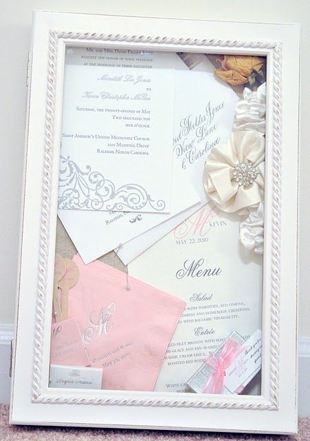 額縁やフォトフレームにウェディング小物を詰め込む♡『シャドーボックス』で作るウェルカムボードまとめ＊にて紹介している画像