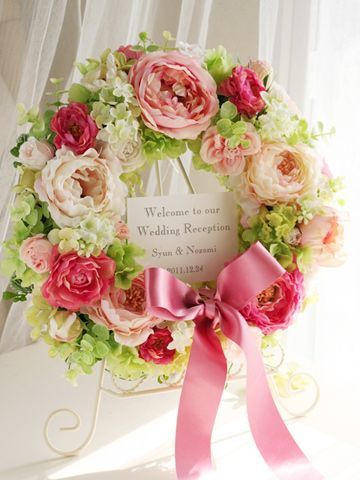 婚礼想要花朵满满♡可爱的花卉欢迎牌设计汇总＊にて紹介している画像