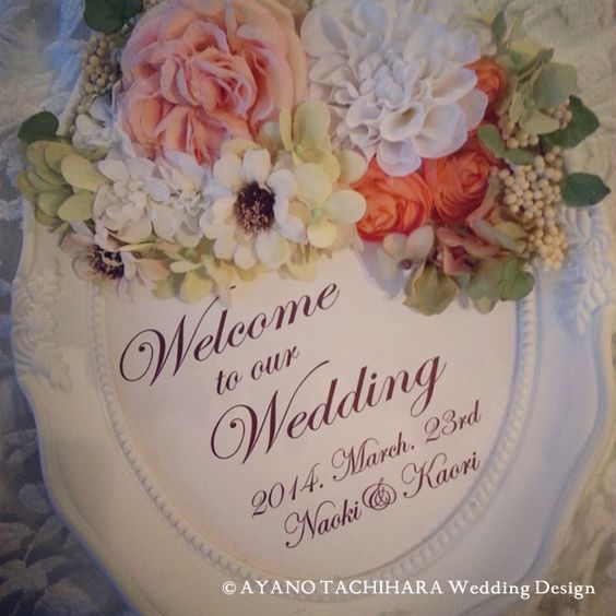 婚礼想要花朵满满♡可爱的花卉欢迎牌设计汇总＊にて紹介している画像